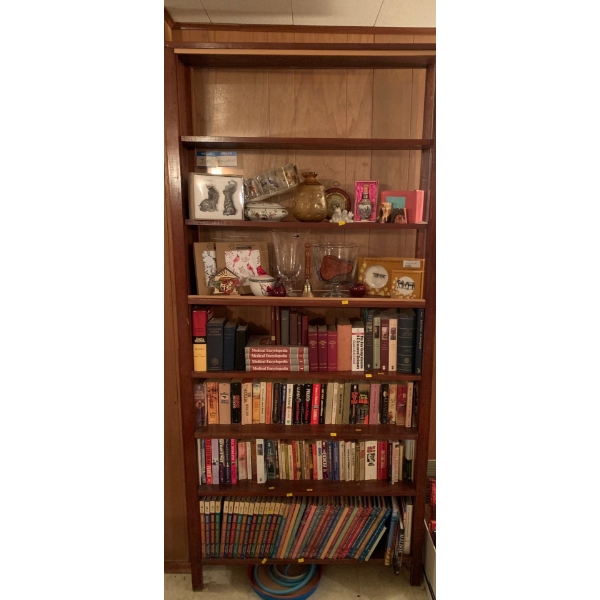 Vintage Bookshelf Only CONTENTS NOT INCLUDED - Also Includes Glass Panels 39x85