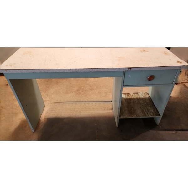 Vintage 1 Drawer Desk w/ Laminate Top 58 W, 18 D, 31 T 