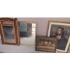 Mirrors: Straw Framed 22.5 X 34- Also:Last Supper Print 22 X 18 and "Needlecraft" Mona Lisa 23 X 33 