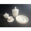 Fenton Milk Glass: Cake Plate 10" Diameter Top, 3 T, Jar 7" Diameter Top, 11 T  and More!