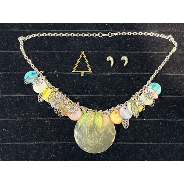 Collection of Multicoloured Stone Pendants and Necklace