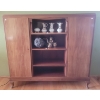 Image 1 : Vintage Wooden Display Cabinet (Contents Not Included; No Locks) w/ Table Runner -- 53W, 14D, 49T