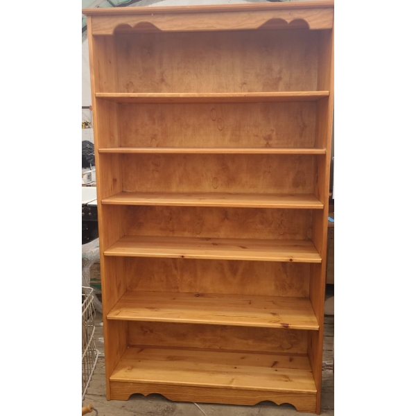 Knotty Pine Bookcase Shelving Unit