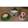 Image 2 : Vintage Kitchen Items-Porcelain Platter, Glassware & Ceramic  Bambo Design, Metal Vase, Tea Cup