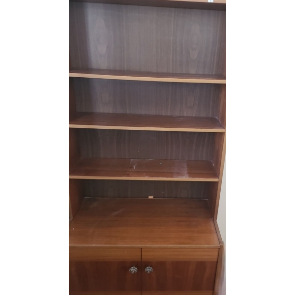 Bookcase w/ Lower Storage Cupboard 33.5 w, 16.5 d, 65 h