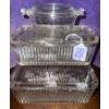 Image 1 : Vintage Ribbed Refrigerator Dishes w/Lid & Round Small Pyrex w/Lid 