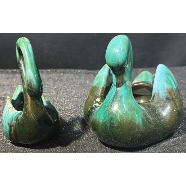 Blue Mountain Pottery Swan Statues