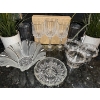 Image 2 : Beautiful Cut Crystal Kitchen Vessels w/ 2 Faux Fern House Plants 