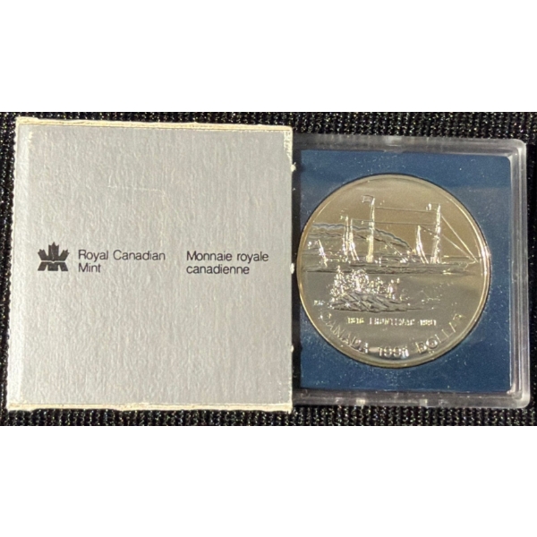 1991 Canadian Proof Silver Dollar 92.5% Silver 23.3 grams