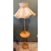 Image 1 : Tall Vintage Wooden Lamp w/ Ruffled Shade - 61T 