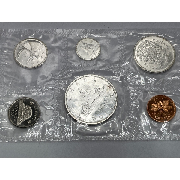 1963 Canadian Uncirculated Coin Set 43g 80% Silver