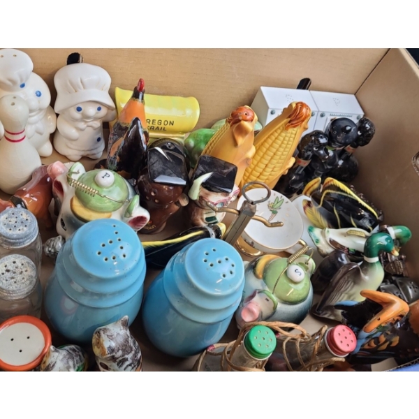 Vintage Salt and Pepper Shakers, Assorted Designs (Selection 1) and Cutlery by International 