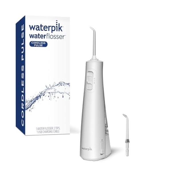Two Waterpik Cordless Pulse Rechargeable MMF7 Water Flosser White, 2 Tips