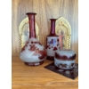 Image 1 : Antique Bohemian Ruby Glass w/ Hand Painted Gold Detailing & Religious Art 8T
