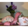 Image 3 : Vintage Shelf Decor - Plush Turtle & Swan Large Floral Vessel & More