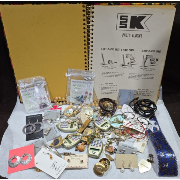 Bundle Of Costume Jewelry Including Unused Vintage Photo Album