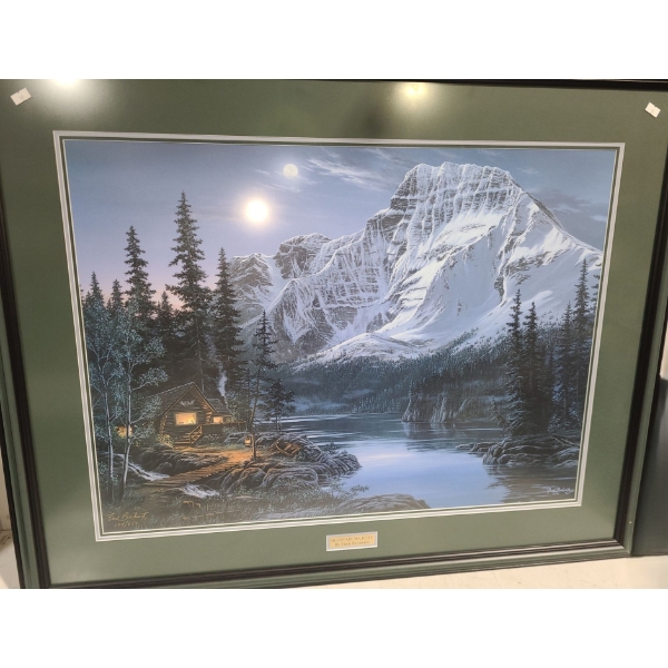 Numbered Print 184/650 "Mountain Majesty", Artist Fred Buchwitz, 41.5 X 33.5 Framed Under Glass 