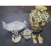 Image 1 : Assorted Decor Including: Dresden Angels Bowl 13 W, 8 D, 8 T,  Vase 5" Diameter Top, 14 T 