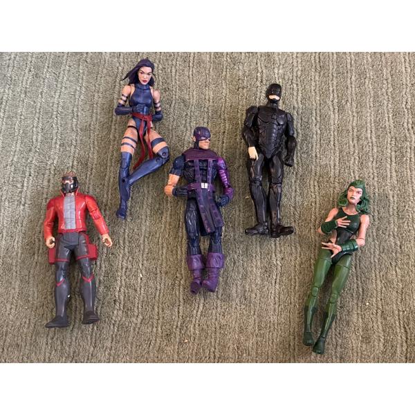 Marvel Psylocke, Marvel Hawkeye, Marvel Robocop, Marvel Madame Hydra, Marvel Guardians Star-Lord