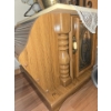 Image 2 : Light Oak & Stained Glass Side Table 25L x 23D x 21T