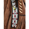 Image 4 : Mens 3B West Suede Jacket with Beaded Detail and Fringes, Size 5XL