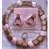 Image 3 : Gold-Tone Fashion Jewelry With Earrings, Necklace, and Ring