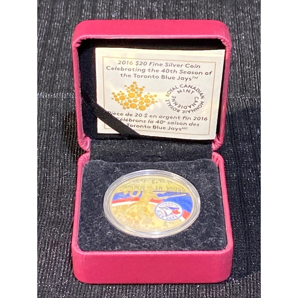 2016 Toronto Blue Jays $20 Fine Silver Coin 