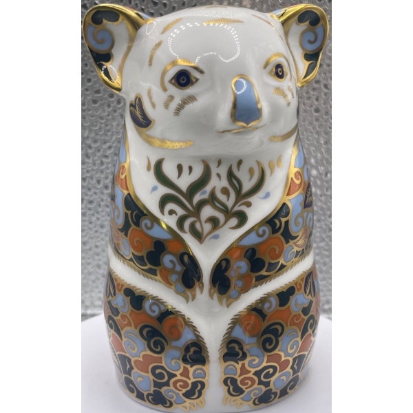 Gorgeous English Royal Crown Derby Bone China Queensland Koala Endangered Species - 5In Tall