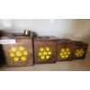 Image 1 : Vintage Imperial Japanese Handmade Kitchen Cannisters w Yellow Daises