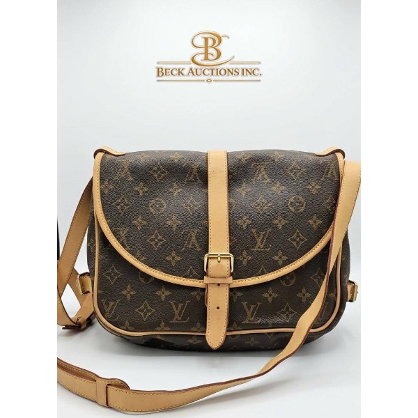 Monogram Canvas Crossbody Bag Replica with Leather Trim