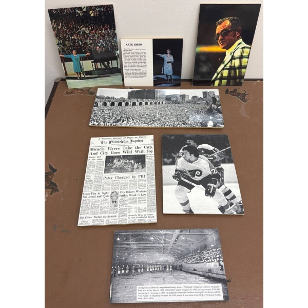 Philadelphia Flyers Memorabilia with Historical Photos and Articles