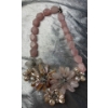 Image 4 : Stunning Handmade Rose Quartz and Mother of Pearl Floral Necklace with Matching Earrings