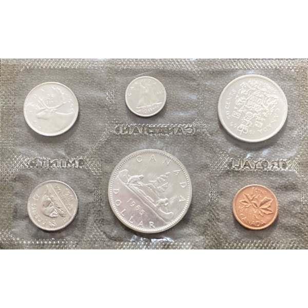 1965 Canadian Uncirculated Coin Set 80% Silver 1.11 Ounces