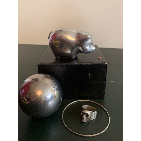 Silver Colored Figures w/ Ring and 925 Stamped  Bangle 
