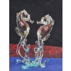Image 2 : Crystal Seahorse Pair Figurine with Faceted Cut and Blue Accents