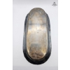 Image 4 : Tarnished Silver-Plated Oval Serving Dish With A Rope-Design Edge 18''W 9''D 3''H. 