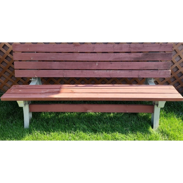 Resin and Wood Garden Bench 72 W, 24 D, 34 T 