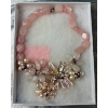 Image 2 : Stunning Handmade Rose Quartz and Mother of Pearl Floral Necklace with Matching Earrings