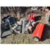 Image 3 : Bricks, 3 x grass catcher bags, Ingersoll Hi-Sweep 38 Lawn Sweeper and a little red tykes wagon. 