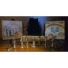 Image 1 : Metal Miniature Nativity Scene & Nun Themed Plaques Made in Italy 