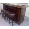 Image 2 : Unique Portable Wooden Bar w/Trio of Stools + RCA Mini Fridge (Great Cond)