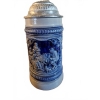 Image 2 : German Stoneware Beer Stein with Lid, 1L, 9''H
