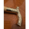 Image 4 : Carruth Studio Lovely Concrete  Shepard w/ Brass Handle Burl Wood Cane (34T) 