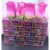 Image 1 : Decorative Set Featuring Floral Plates, Crystal Accents, and Pink Accessories