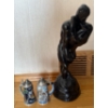 Image 1 : Lovely Black Kissing Figure (16T) w/ Pair of Collectible Small German Beer Steins 