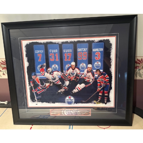 Oilers Jersey Retirement Tributes Print -- 34x29 