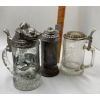Image 1 : 3 Glass Beer Steins From Germany + Avon