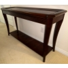 Image 5 : Mahogany 2 Tiered Console Table w/ Decorative Grooved Panels 