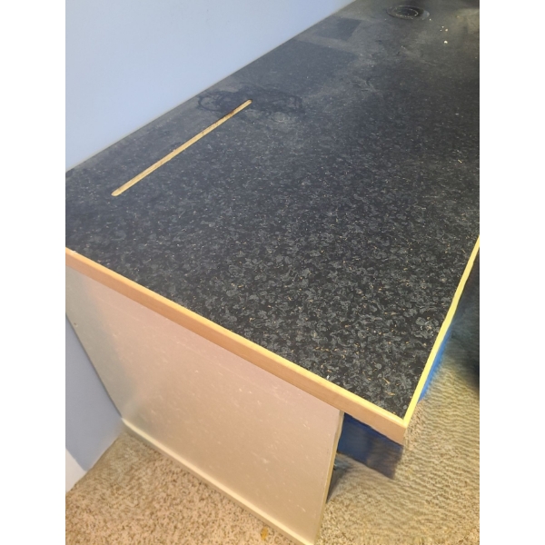L Shaped Desk- Short Side: 71 W / Long Side: 108 W, 27 D, 31.5 T and Top Cabinet: 50 W, 13 D, 41 T 