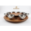 Image 2 : Wooden Lazy Susan ( Magnetic ) with Stainless Steel Bowls